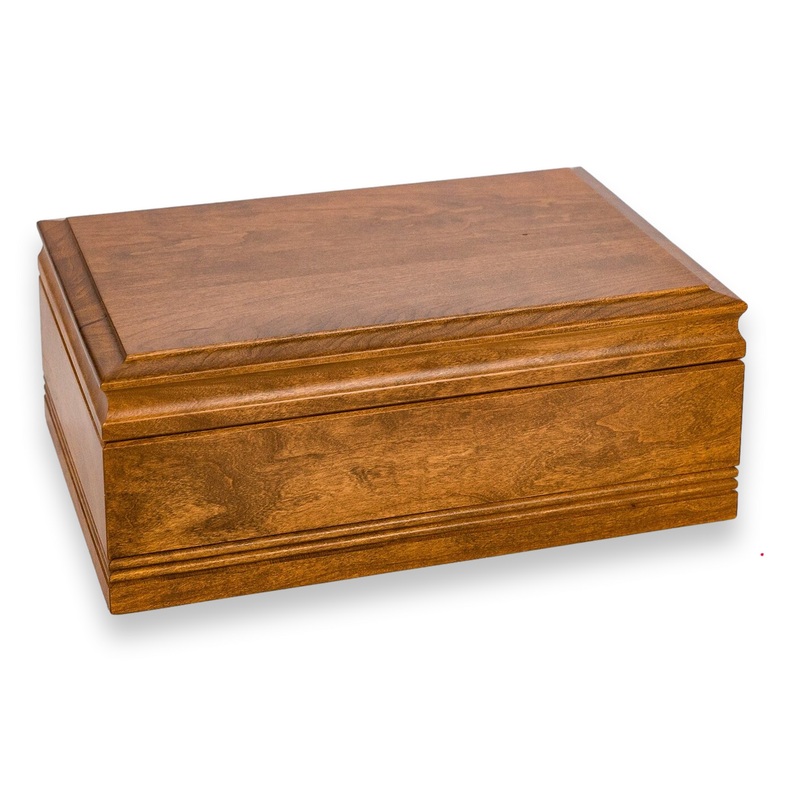 American Chest WoodTop Maple 75-Cigar Desktop Humidors Mahogany