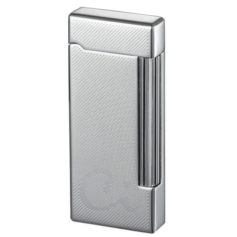 Caseti Ravensdale Flint Traditional Flame Lighter – Chrome Plated Diagonal Lines