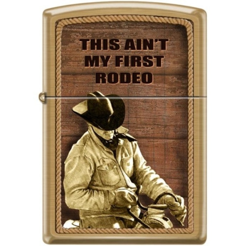 Zippo Lighter – This Ain’t My First Rodeo Brushed Brass