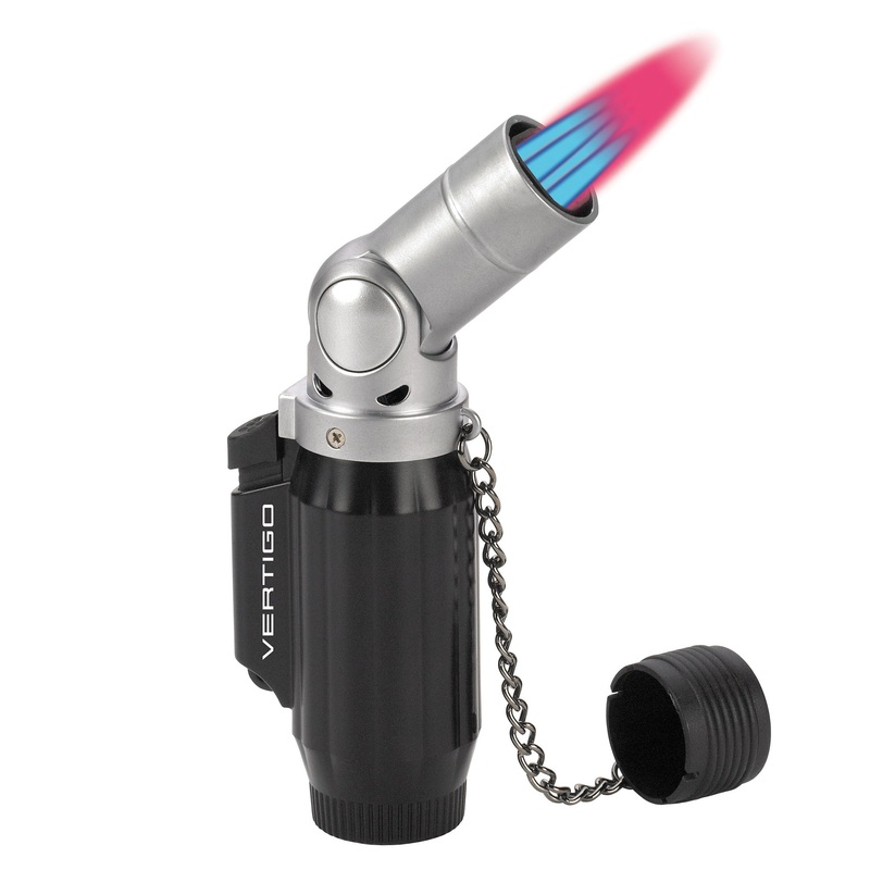 Lotus Intimidator Quad Flame Table Vertigo Lighter Black matt & brush chrome