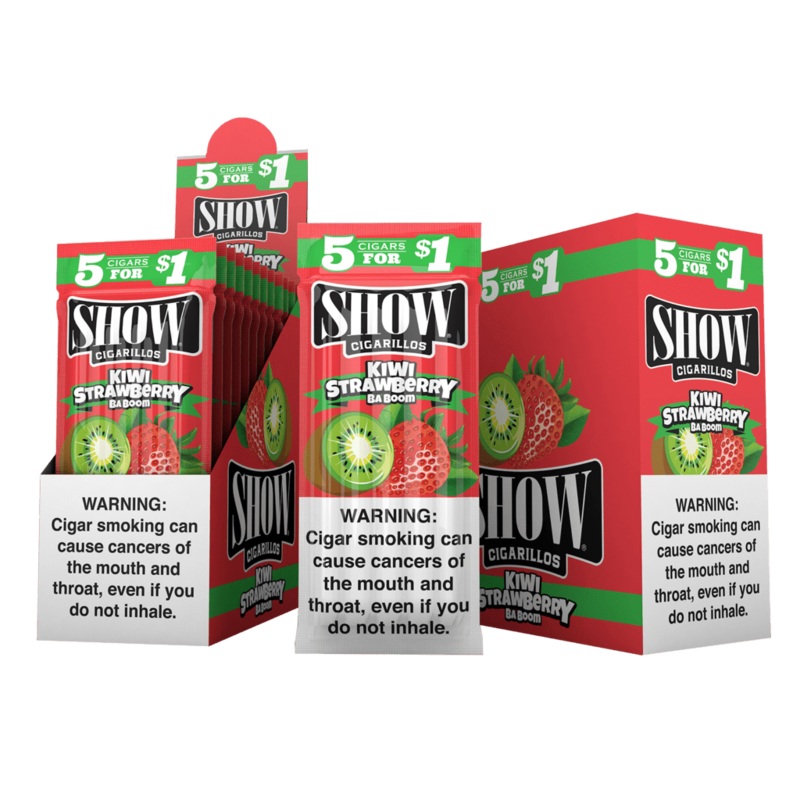 Show Stawberry Kiwi Ba Boom Cigarillos Strawberry Kiwi Ba Boom 15 Packs of 5