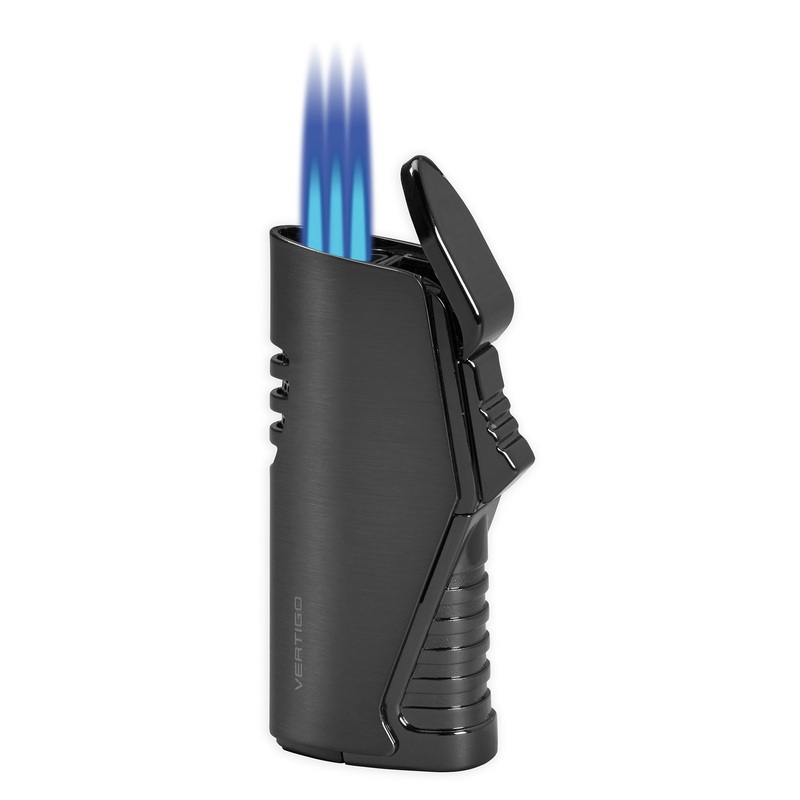 Lotus Atlas Vertigo Triple Flame Lighter Anodized black