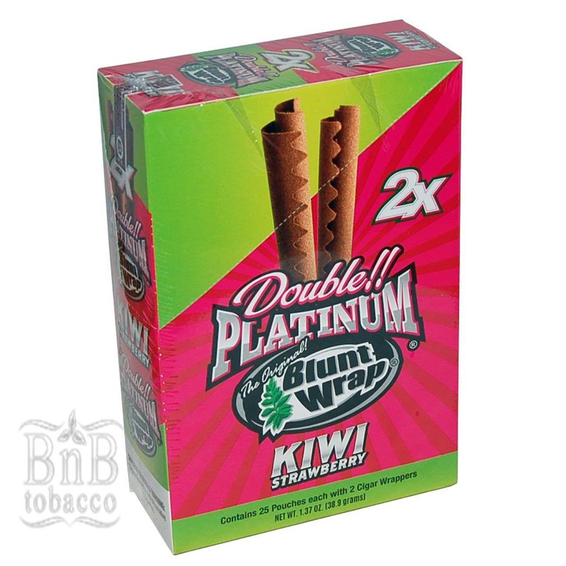 Blunt Wrap Strawberry Kiwi Double Platinum Wraps Strawberry Kiwi 25 Packs of 2