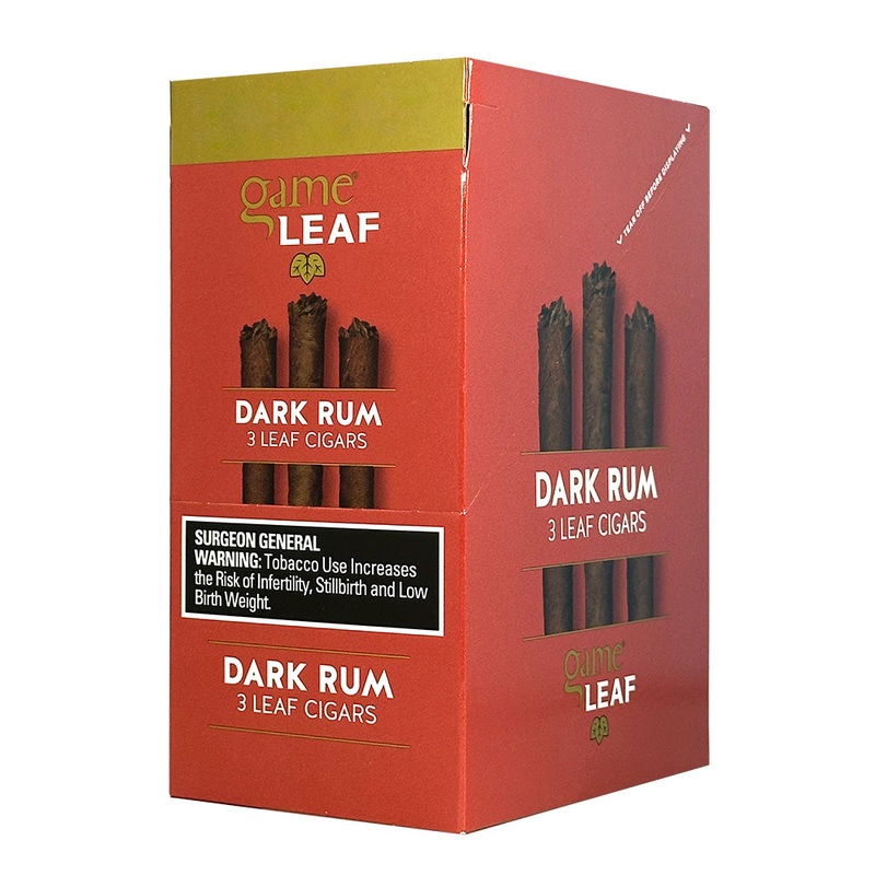 Game Leaf Dark Rum Cigarillos Dark Rum 10 Packs of 3