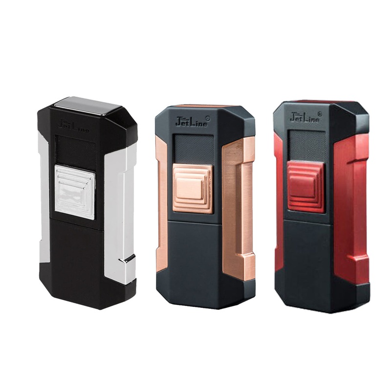Jetline Luxe Double Flame Torch Lighter Chrome w/Black