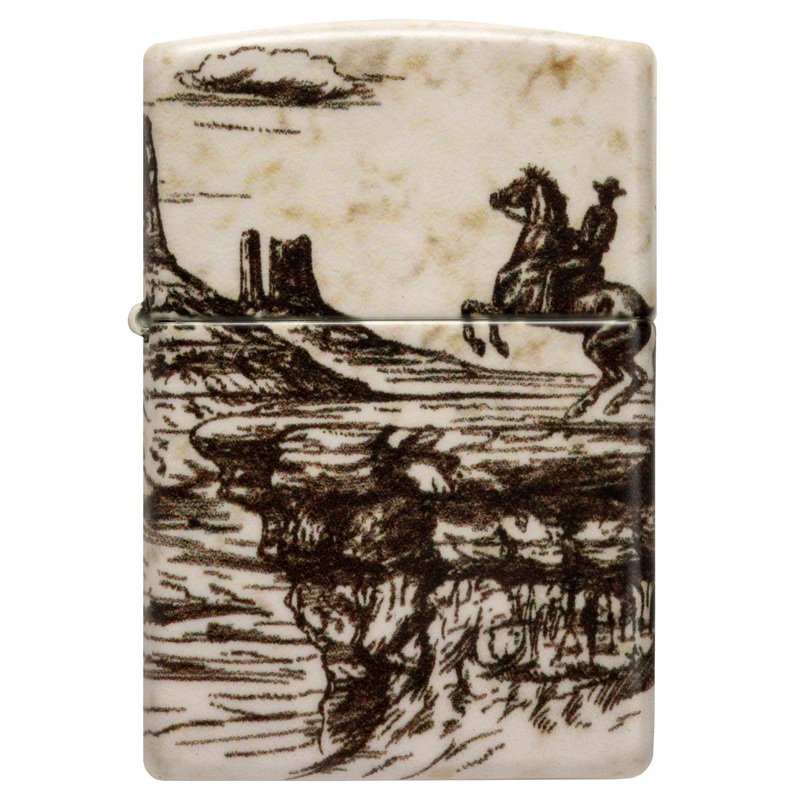 Zippo Lighter – Wild West Scene