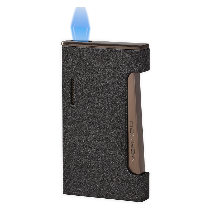 Lotus Zephyr Flat Flame Vertigo Lighter Black crackle & brushed gunmetal