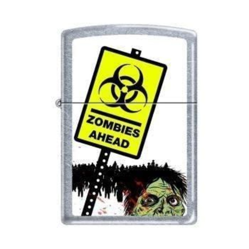 Zippo Lighter – Zombies Ahead Street Chrome