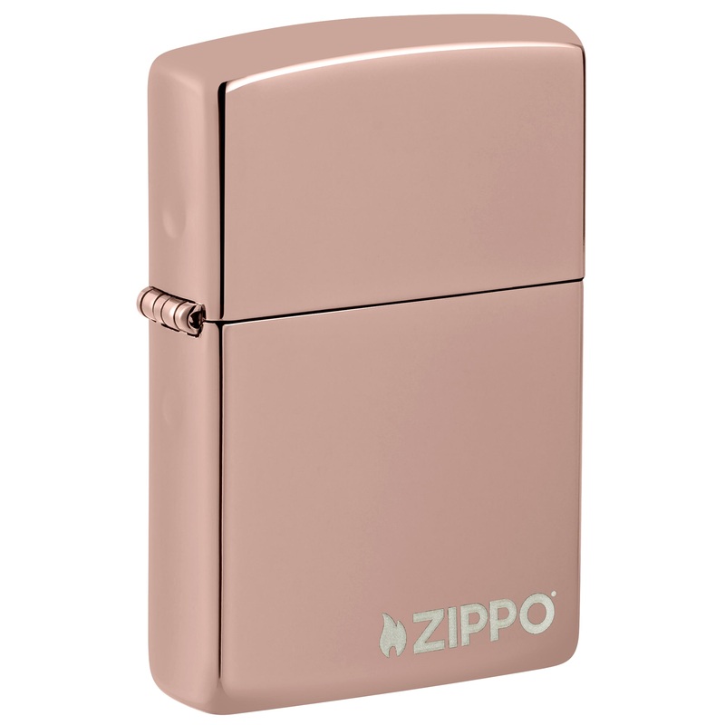 Classic High Polish Rose Gold Zippo Logo