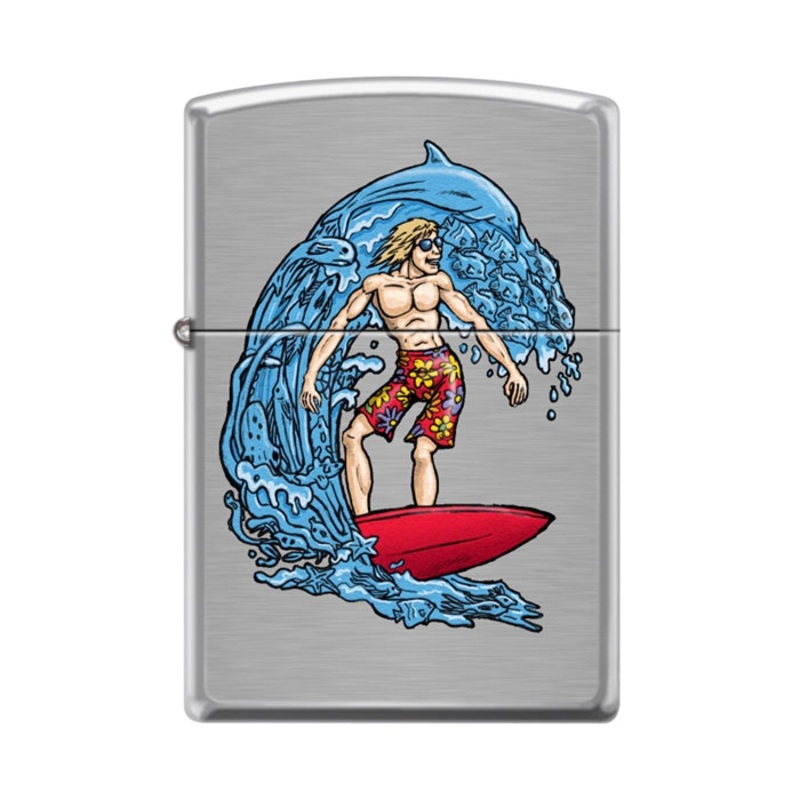 Zippo Lighter – Surfer & Dolphin