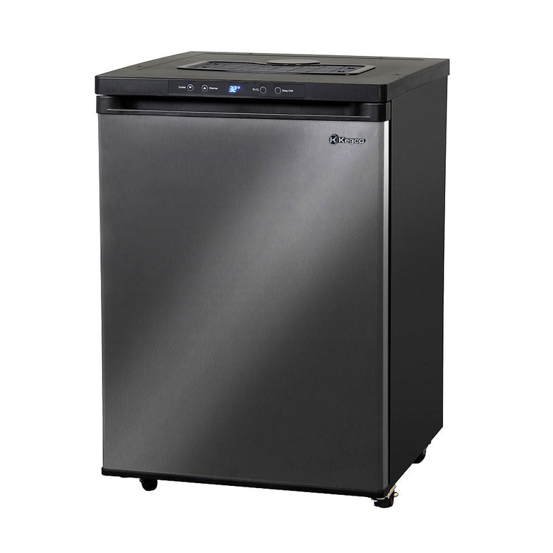 24″ Wide Black Stainless Steel Digital Kegerator Cabinet Only