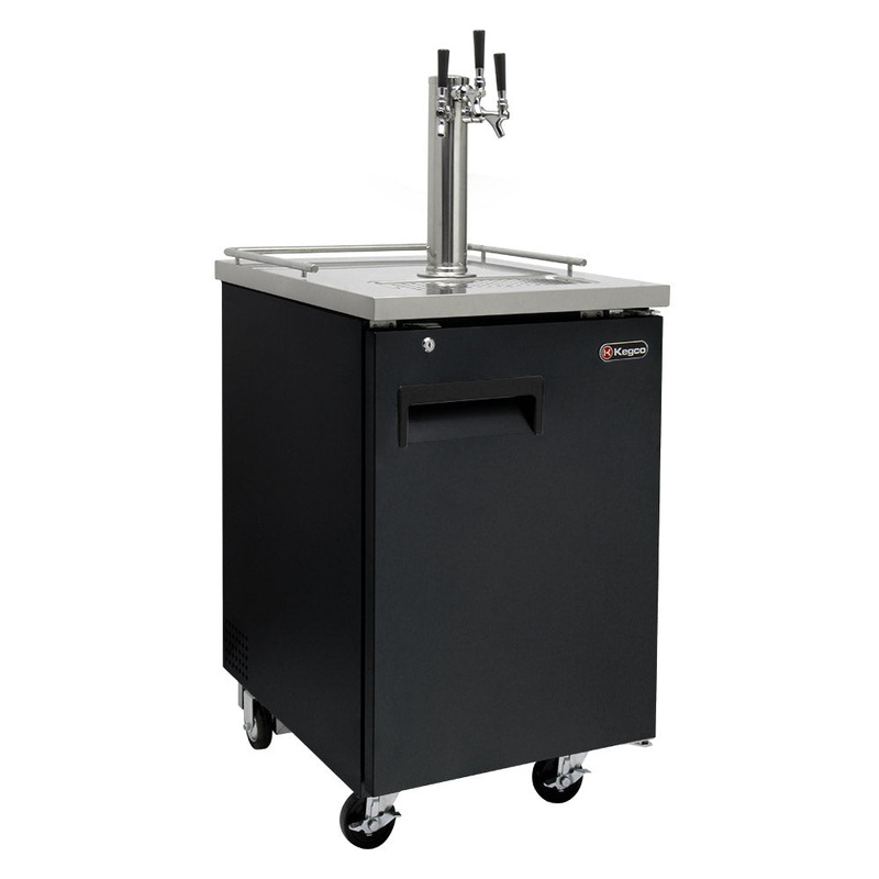 24″ Wide Triple Tap Black Commercial Kegerator