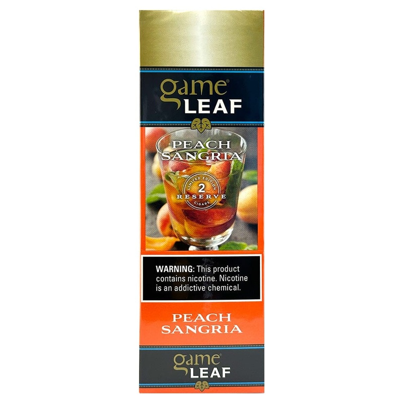 Game Leaf Peach Sangria Cigarillos Peach Sangria 15 Packs of 2