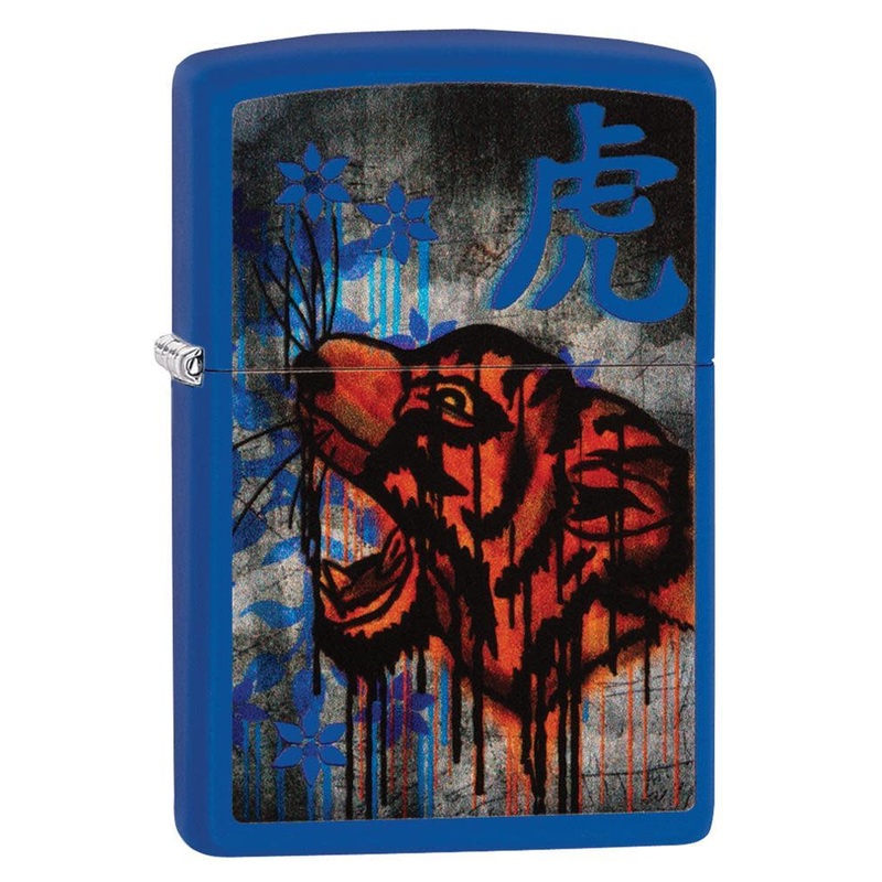 Royal Blue Colorful Tiger Design