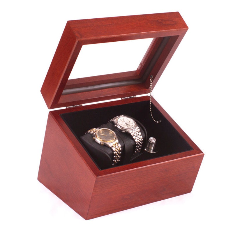 Admiral  Double Watch Winder Chest by American Chest Mahogany
