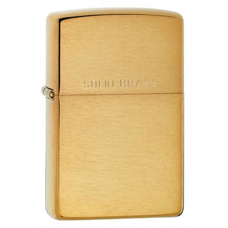 Zippo Brushed Brass Stamped Lighter
