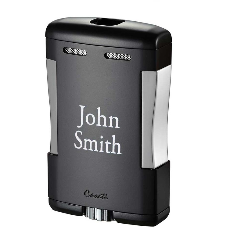 Caseti Sparta Black Matte Triple Torch Flame Cigar Table Lighter