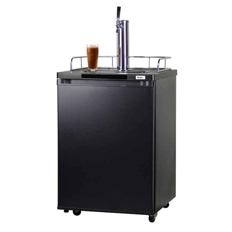 24″ Wide Cold Brew Coffee Single Tap Black Kegerator