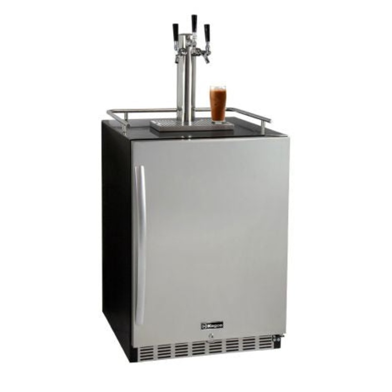 24″ Wide Cold Brew Coffee Triple Tap Stainless Steel Commercial Built-in Right Hinge Kegerator