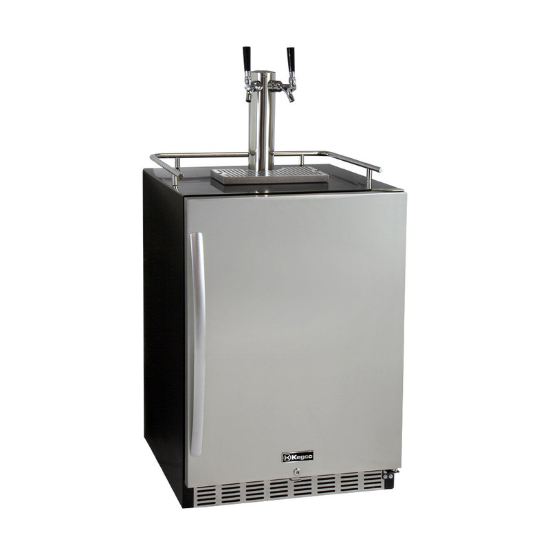 24″ Wide Dual Tap Stainless Steel Builtin Right Hinge Kegerator With Kit