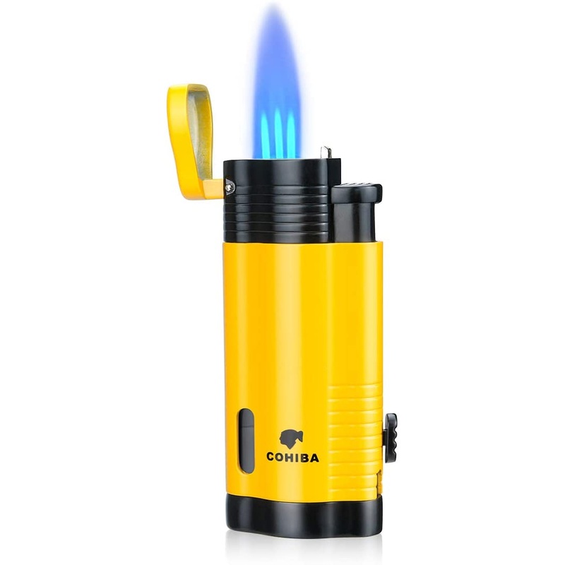 CIGAR LIGHTER TORCH REFILLBALE WITH PUNCH Black