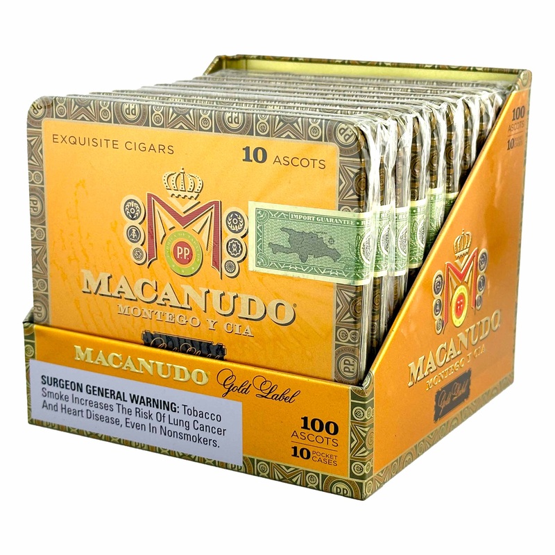 Macanudo Small Cigars Caf Ascots (4.25″ x 32) 10 Tins of 10
