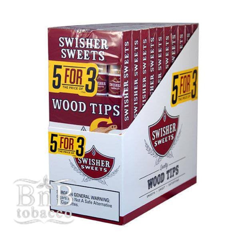 Swisher Sweets Wood Tip Cigarillos Natural 10 Packs of 5