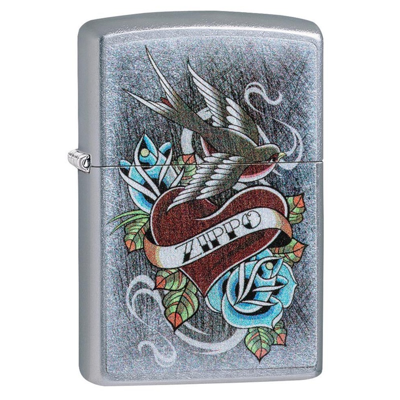 Zippo Lighter – Vintage Tattoo Street Chrome