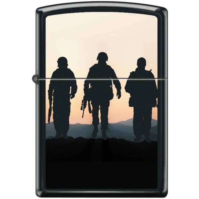 Zippo Lighter – Soldiers at Sunset Black Matte