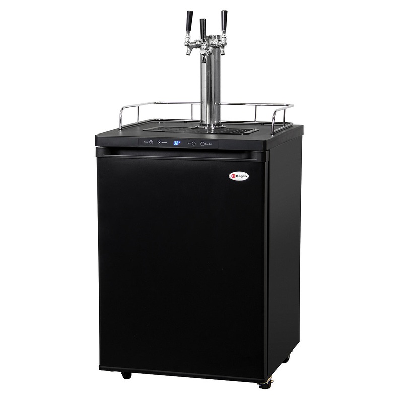 24″ Wide Kombucha Triple Tap Black Kegerator