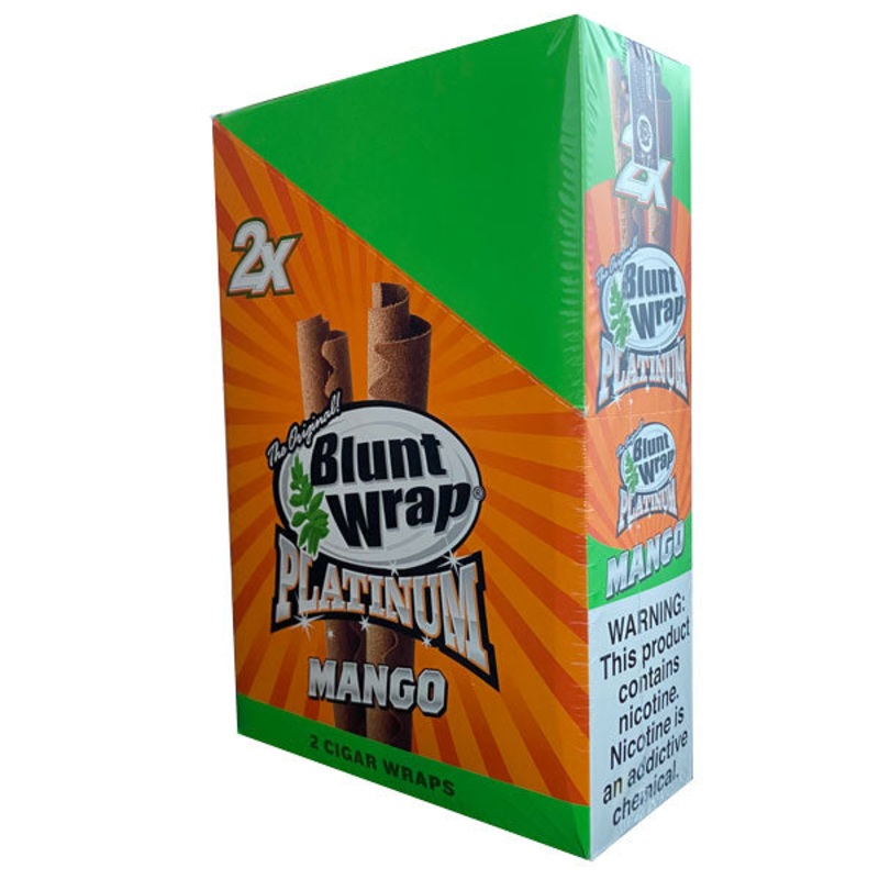 Blunt Wrap Mango Double Platinum Wraps Mello Mango 25 Packs of 2