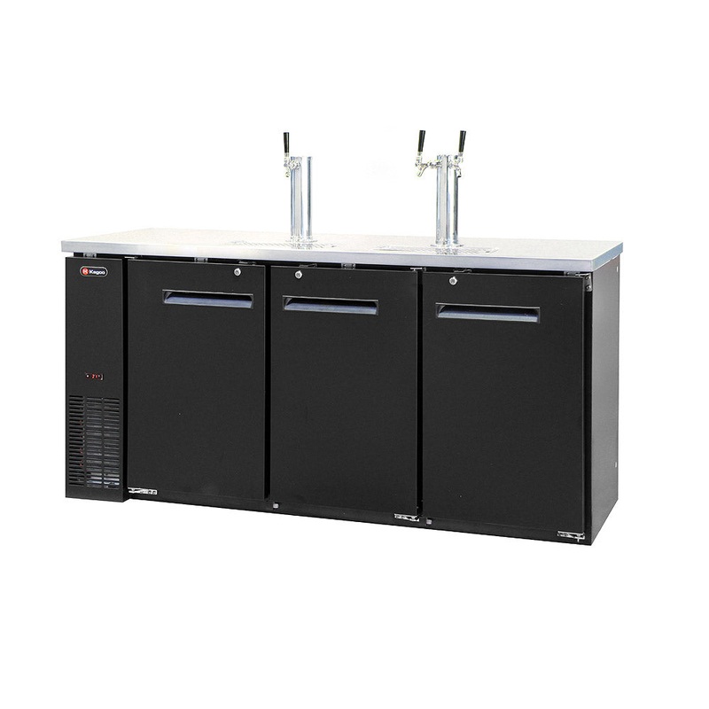 72″ Wide Triple Tap Black Commercial Kegerator