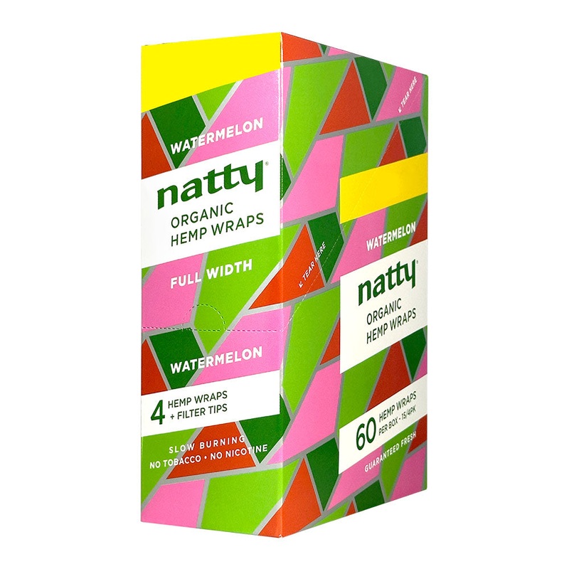 Natty Organic Hemp Watermelon Wraps Watermelon 15 Packs of 4