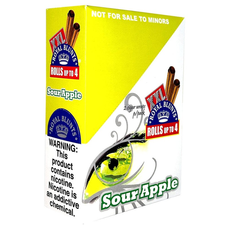 Royal Blunts Sour Apple XXL Wraps Sour Apple 25 Packs of 2