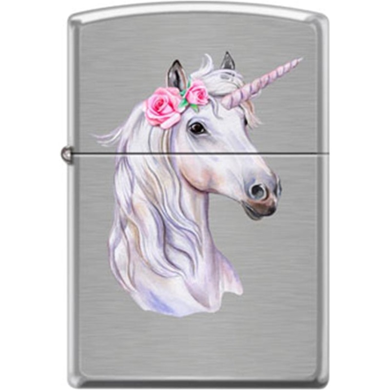 Zippo Lighter – Unicorn w/ Rose