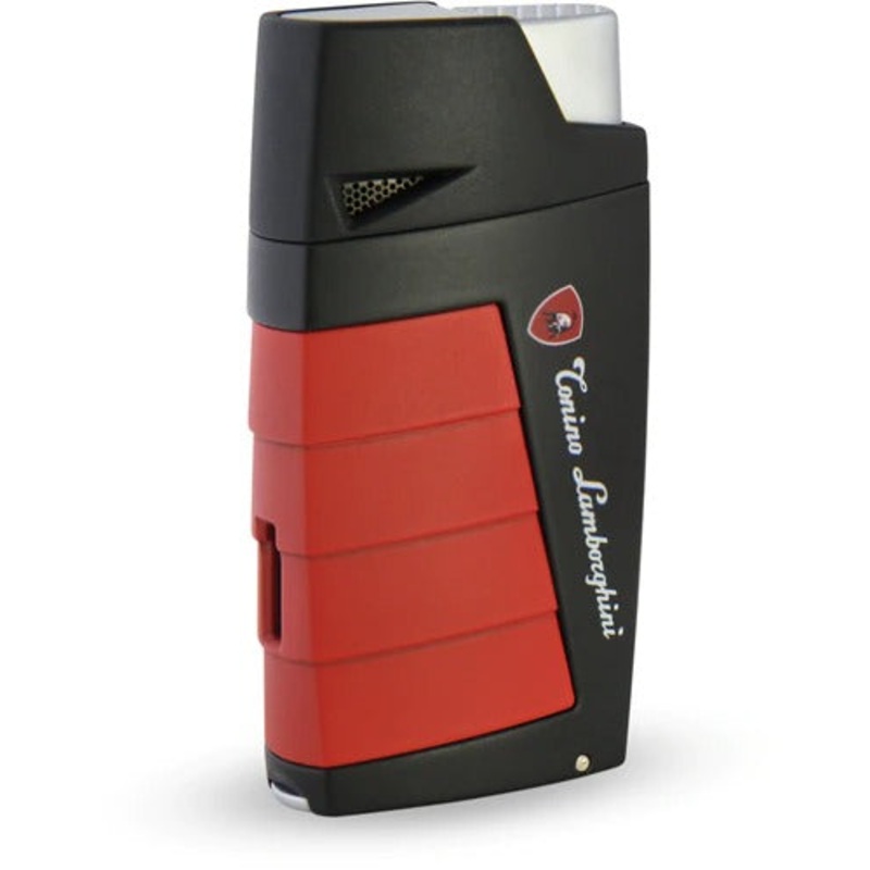 Tonino Lamborghini Duo Twin Jet Torch Flame Cigar Lighter – Black With Red