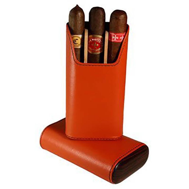 3 Finger Showband Orange Leather Case
