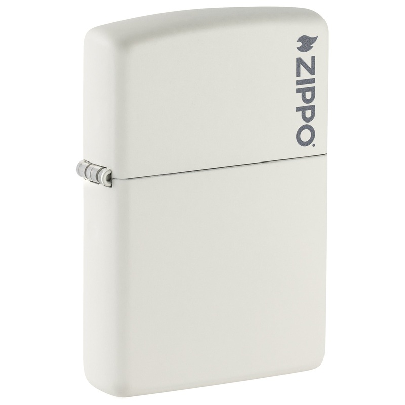 Classic White Matte Zippo Logo