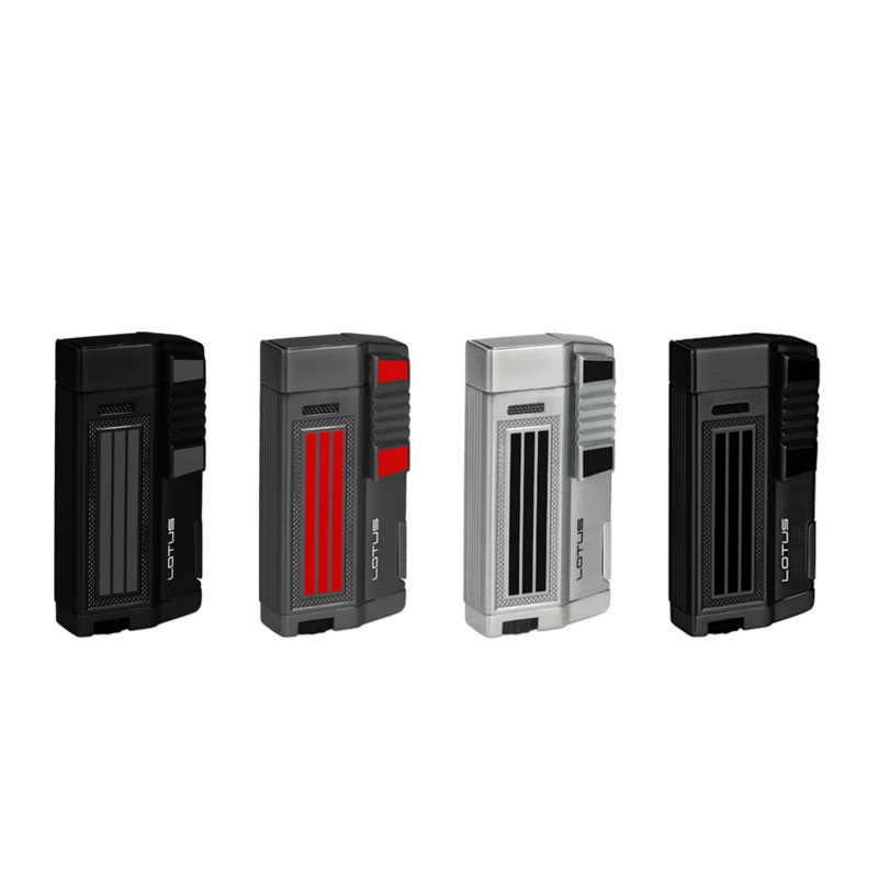 Lotus 55 Droid Double Flame Torch Lighter and Punch Cutter Gunmetal