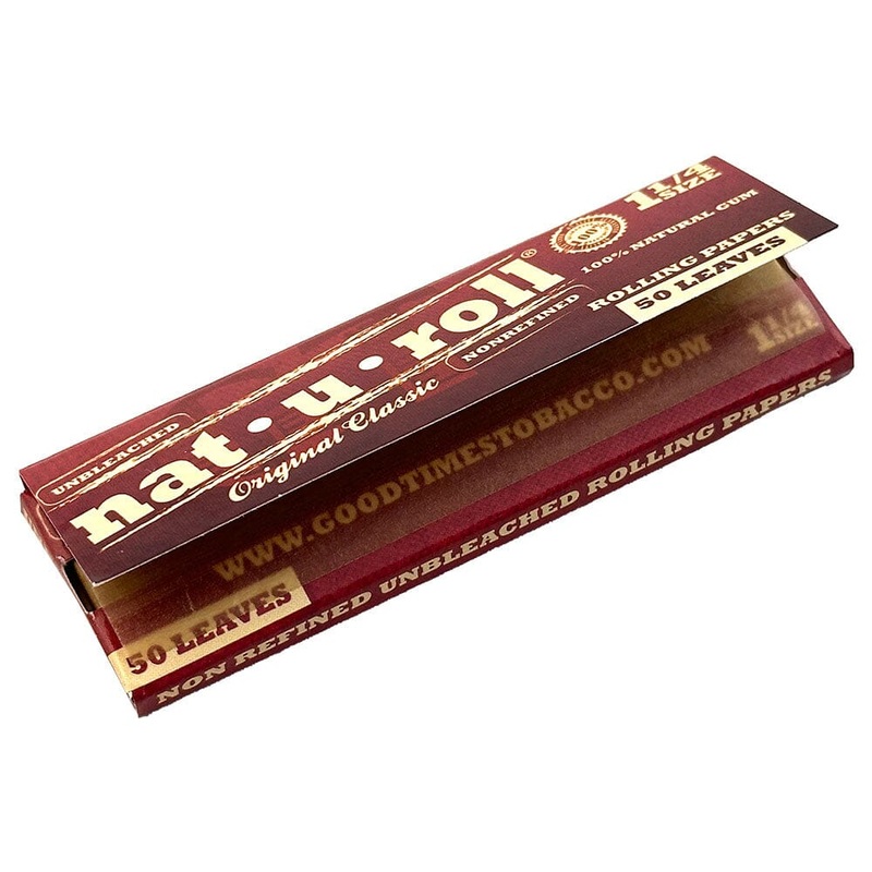 Nat-U-Roll Classic 1 1/4 Rolling Papers 1 1/4″ Box of 25 (1250 Leaves)