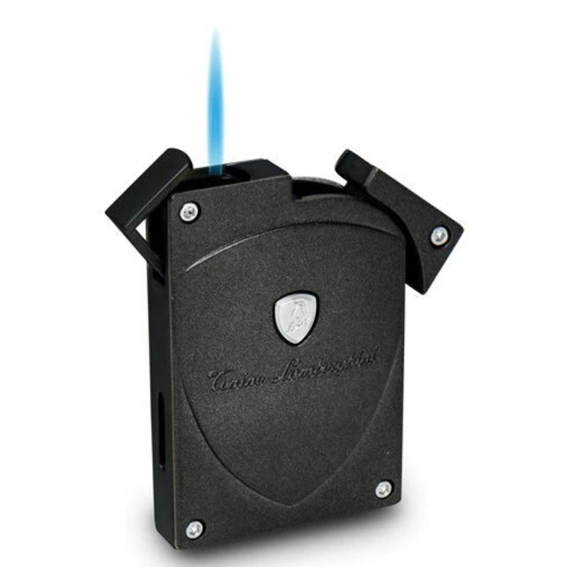Tonino Lamborghini Lynx Matte Gray and Black Torch Flame Lighter