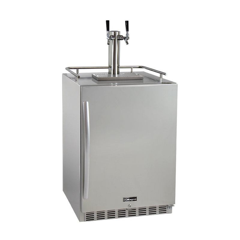 24″ Wide Dual Tap All Stainless Steel Outdoor Builtin Right Hinge Kegerator With Kit