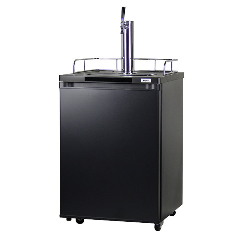 24″ Wide Homebrew Single Tap Black Kegerator