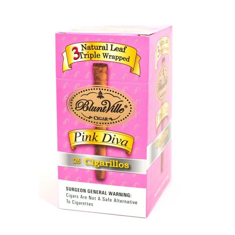 Bluntville Pink Diva Triple Wrapped Cigars Pink Diva Box of 25