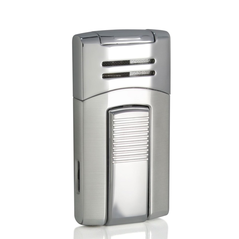 Caseti Chrome Single Torch Flame Cigar Lighter