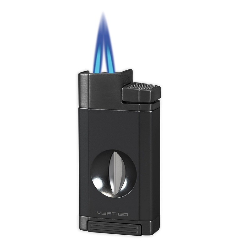 Lotus Saber Dual Pinpoint Torch Flame Lighter metallic black & black matte