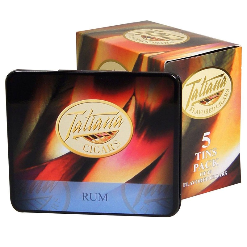 Tatiana Mini Rum Cigarillos Rum (3.5″ x 26) 5 Tins of 10