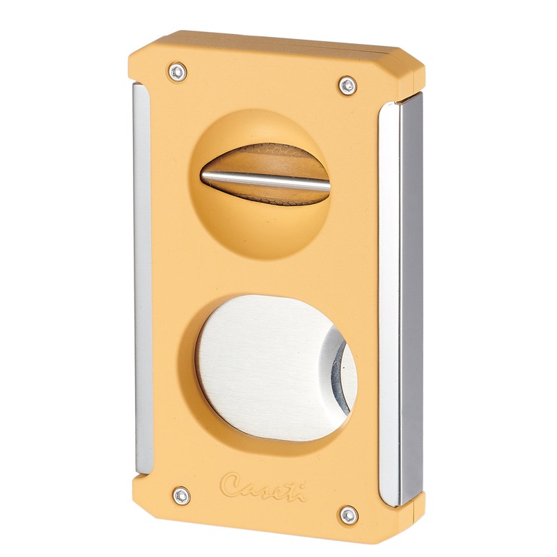 Visol Caseti Trident 3 In 1 Yellow Cigar Cutter