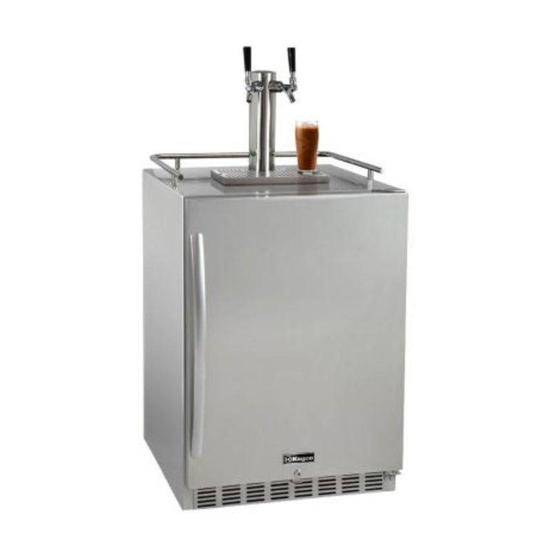 24″ Wide Cold Brew Coffee Dual Tap All Stainless Steel Outdoor Built-in Right Hinge Kegerator