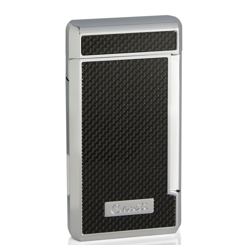Caseti Tyros Carbon Fiber Double Torch Flame Cigar Lighter